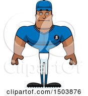 Clipart Of A Bored Buff African American Male Baseball Player Royalty Free Vector Illustration