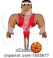 Clipart Of A Bored Buff African American Male Basketball Player Royalty Free Vector Illustration