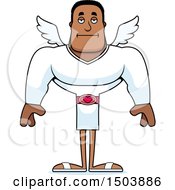Clipart Of A Bored Buff African American Male Cupid Royalty Free Vector Illustration