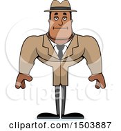 Clipart Of A Bored Buff African American Male Detective Royalty Free Vector Illustration