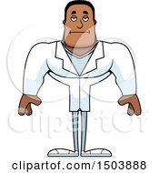 Clipart Of A Bored Buff African American Male Doctor Royalty Free Vector Illustration