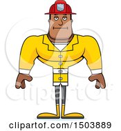 Poster, Art Print Of Bored Buff African American Male Fire Fighter