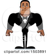 Clipart Of A Bored Buff African American Male Groom Royalty Free Vector Illustration
