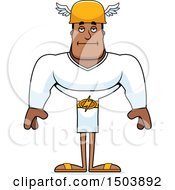 Clipart Of A Bored Buff African American Male Hermes Royalty Free Vector Illustration