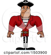 Clipart Of A Bored Buff African American Male Pirate Captain Royalty Free Vector Illustration