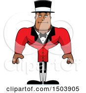 Clipart Of A Bored Buff African American Male Circus Ringmaster Royalty Free Vector Illustration