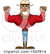 Poster, Art Print Of Cheering Buff African American Male Cowboy