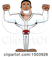 Poster, Art Print Of Cheering Buff African American Karate Man