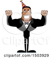 Poster, Art Print Of Cheering Buff African American Party Man