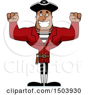 Poster, Art Print Of Cheering Buff African American Male Pirate Captain