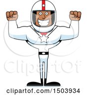 Poster, Art Print Of Cheering Buff African American Male Racer