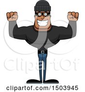 Poster, Art Print Of Cheering Buff African American Male Robber