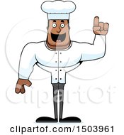 Clipart Of A Buff African American Male Chef With An Idea Royalty Free Vector Illustration
