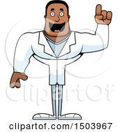 Clipart Of A Buff African American Male Doctor With An Idea Royalty Free Vector Illustration