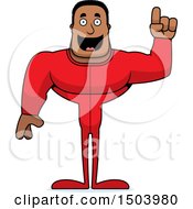 Clipart Of A Buff African American Man In Pjs With An Idea Royalty Free Vector Illustration