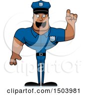 Poster, Art Print Of Buff African American Male Police Officer With An Idea