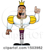 Clipart Of A Buff African American Male Prince With An Idea Royalty Free Vector Illustration