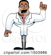 Clipart Of A Buff African American Male Scientist With An Idea Royalty Free Vector Illustration