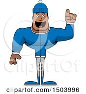 Poster, Art Print Of Buff African American Winter Man With An Idea