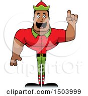 Poster, Art Print Of Buff African American Male Christmas Elf With An Idea