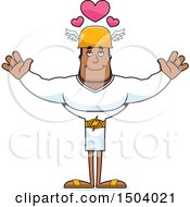 Clipart Of A Buff African American Male Hermes With Open Arms Royalty Free Vector Illustration