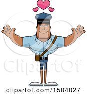 Clipart Of A Buff African American Mail Man With Open Arms Royalty Free Vector Illustration