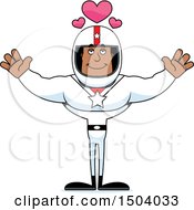 Clipart Of A Buff African American Male Racer With Open Arms Royalty Free Vector Illustration