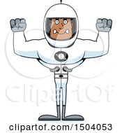 Clipart Of A Mad Buff African American Male Astronaut Royalty Free Vector Illustration