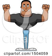Clipart Of A Mad Buff African American Casual Man Royalty Free Vector Illustration