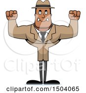Clipart Of A Mad Buff African American Male Detective Royalty Free Vector Illustration