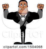 Clipart Of A Mad Buff African American Male Groom Royalty Free Vector Illustration