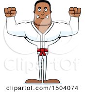 Clipart Of A Mad Buff African American Karate Man Royalty Free Vector Illustration