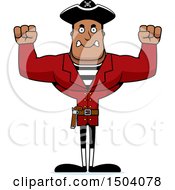 Clipart Of A Mad Buff African American Male Pirate Captain Royalty Free Vector Illustration