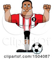Clipart Of A Mad Buff African American Male Soccer Player Royalty Free Vector Illustration