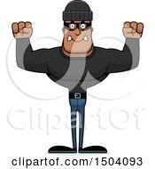 Clipart Of A Mad Buff African American Male Robber Royalty Free Vector Illustration