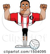 Clipart Of A Mad Buff African American Male Volleyball Player Royalty Free Vector Illustration