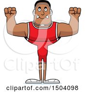 Clipart Of A Mad Buff African American Male Wrestler Royalty Free Vector Illustration