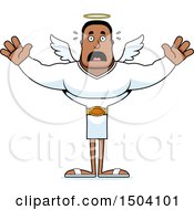 Clipart Of A Scared Buff African American Male Angel Royalty Free Vector Illustration