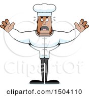 Clipart Of A Scared Buff African American Male Chef Royalty Free Vector Illustration