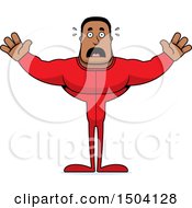 Poster, Art Print Of Scared Buff African American Man In Pjs