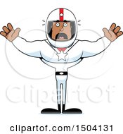 Clipart Of A Scared Buff African American Male Racer Royalty Free Vector Illustration