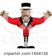 Clipart Of A Scared Buff African American Male Circus Ringmaster Royalty Free Vector Illustration