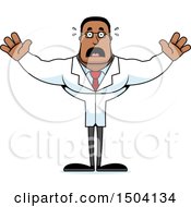 Clipart Of A Scared Buff African American Male Scientist Royalty Free Vector Illustration