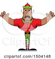 Poster, Art Print Of Scared Buff African American Male Christmas Elf