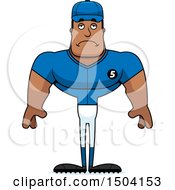 Clipart Of A Sad Buff African American Male Baseball Player Royalty Free Vector Illustration