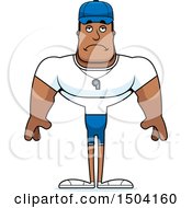 Clipart Of A Sad Buff African American Male Coach Royalty Free Vector Illustration