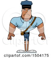 Clipart Of A Sad Buff African American Mail Man Royalty Free Vector Illustration