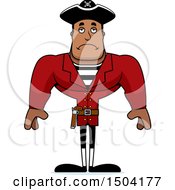 Clipart Of A Sad Buff African American Male Pirate Captain Royalty Free Vector Illustration