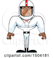 Clipart Of A Sad Buff African American Male Racer Royalty Free Vector Illustration