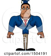Clipart Of A Sad Buff African American Male Teacher Royalty Free Vector Illustration